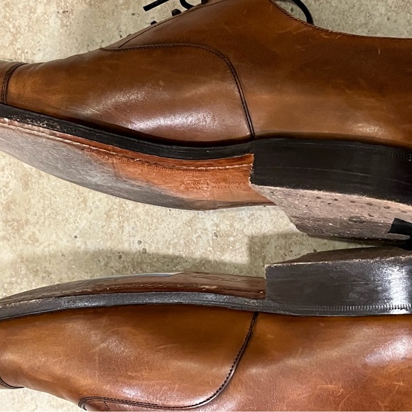 Church Custom Grade Captoe Oxford Dress Shoes Brown Calf Leather 9 Wide UK Made